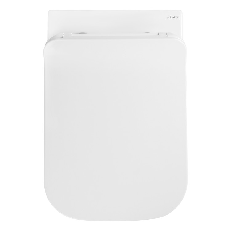 Унитаз подвесной безободковый Aquatek ДЕЛЬТА 480 x 350 x 320 мм, тонкое сиденье с механизмом плавного закрывания