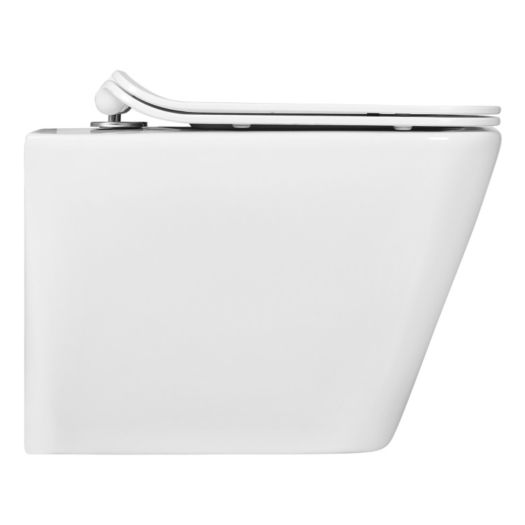 Унитаз подвесной безободковый Aquatek ДЕЛЬТА 480 x 350 x 320 мм, тонкое сиденье с механизмом плавного закрывания