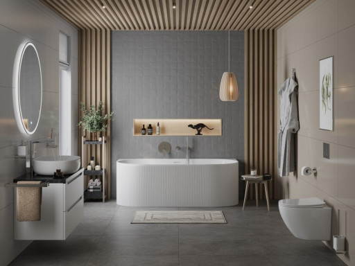 Пристенная, полукруглая акриловая ванна в комплекте со сливом-переливом Cezares BB412-1700-800