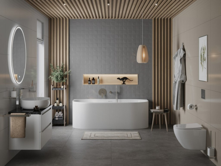 Пристенная, полукруглая акриловая ванна в комплекте со сливом-переливом Cezares BB412-1700-800