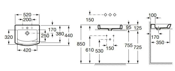 Раковина Roca Hall 52 327882000