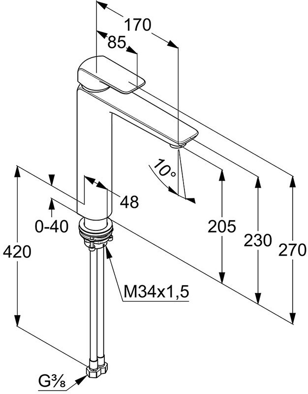 Смеситель для раковины Kludi Ameo 412960575