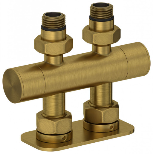 Вентиль 2х1/2&quot; Сунержа прямой скрытый-скрытый EU50 Состаренная латунь