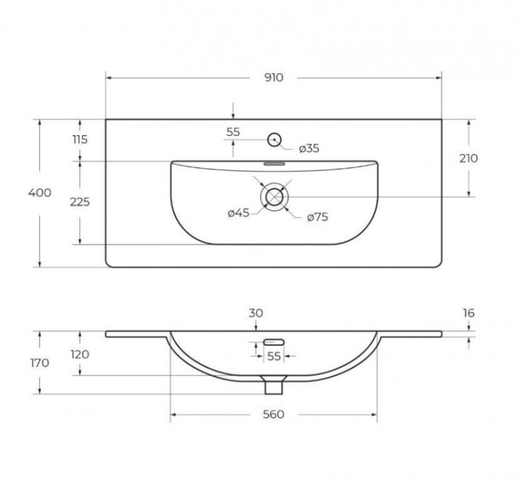 Керамическая раковина BelBagno BB-8099-3-100