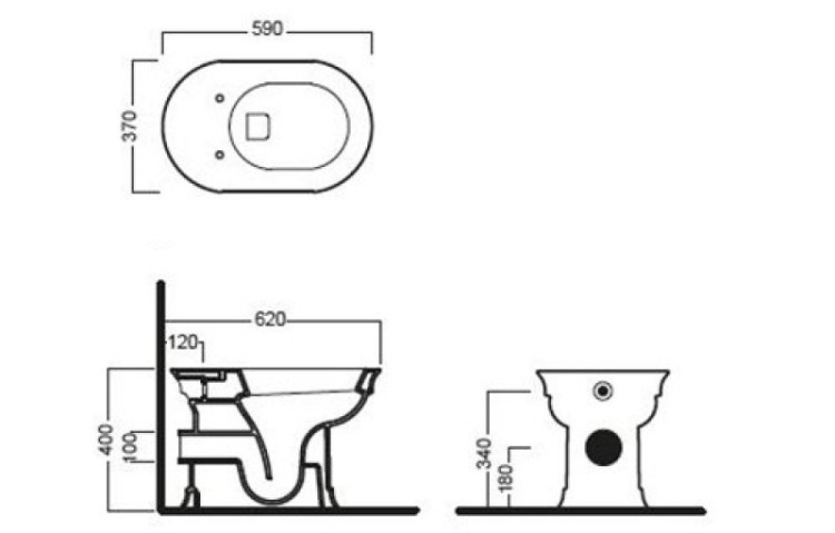 Унитаз Hatria Dolcevita YXXP приставной