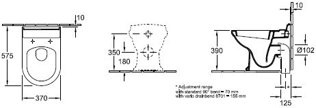 Унитаз Villeroy&Boch Hommage 666310R приставной