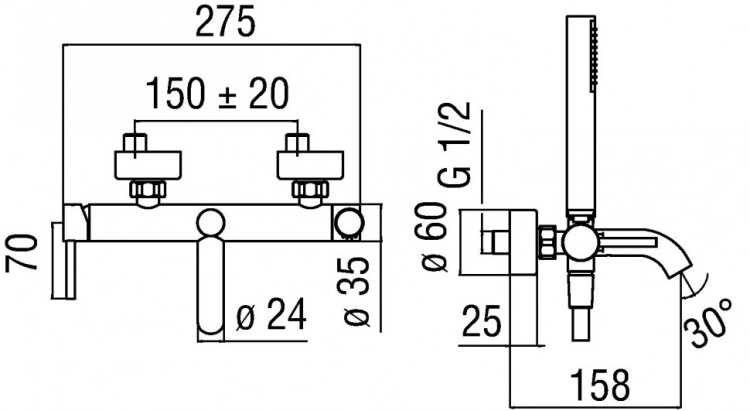 Смеситель для ванны  Nobili Acquerelli AQ93110CR