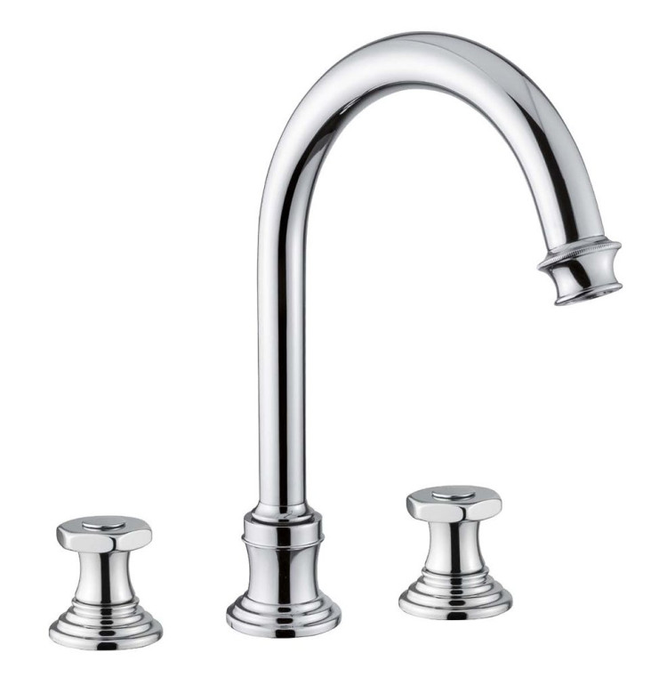 Смеситель для раковины на три отверстия, высокий, с донным клапаном Cezares APHRODITE-BLS2-A-02-O