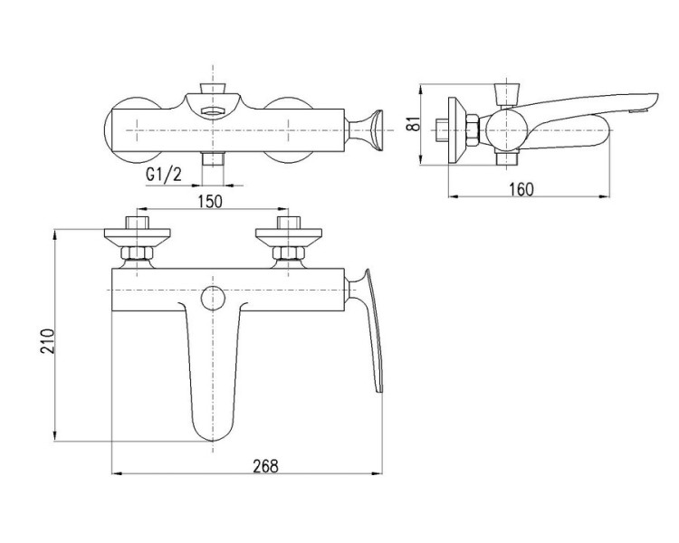 Смеситель для ванны и душа Rav Slezak Tigris TG154.5