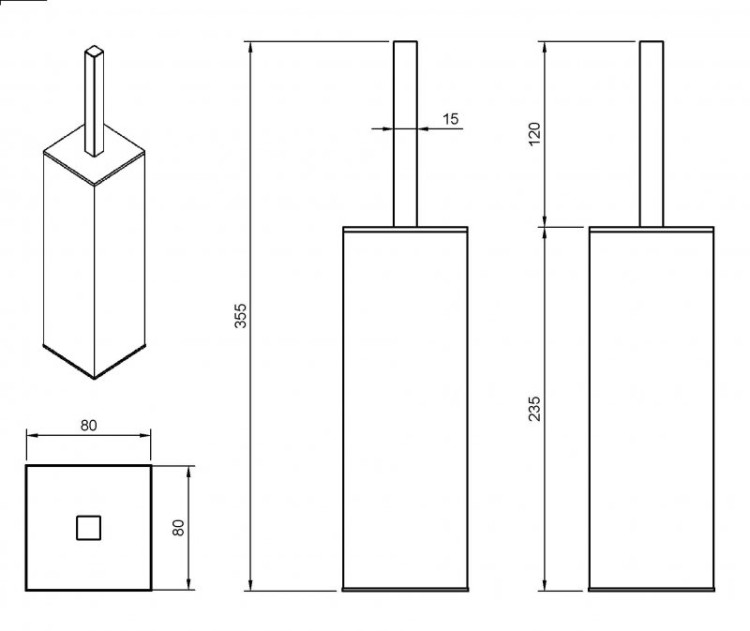 Щетка для унитаза напольная, металл Cezares PRIZMA-TBP-NI