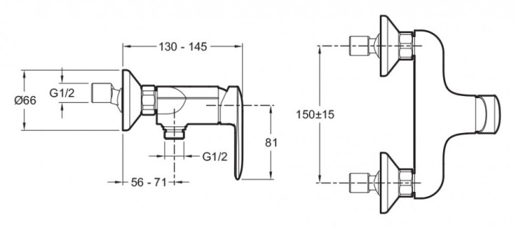 Смеситель для душа Jacob Delafon Kumin E99463-CP