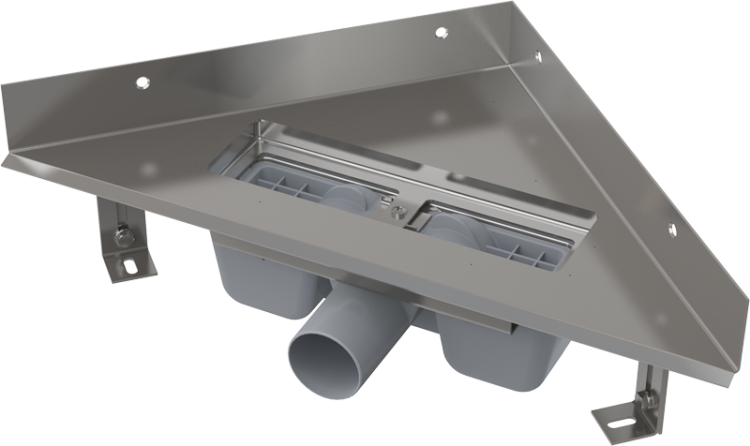 Угловой желоб без порогов для перфорированной решетки Alcadrain ARZ1