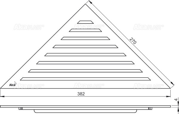 Угловой желоб без порогов для перфорированной решетки Alcadrain ARZ1