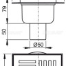 Сливной трап 150×150/50 мм прямой сток, решетка серая, гидрозатвор мокрый Alcadrain APV6211