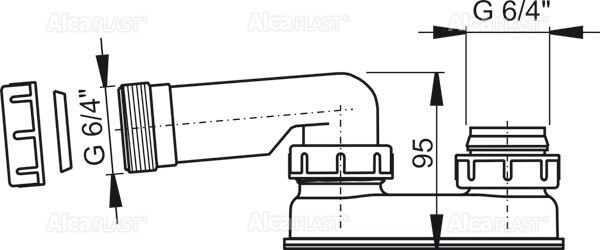 Гидрозатвор Alcadrain A53 6/4