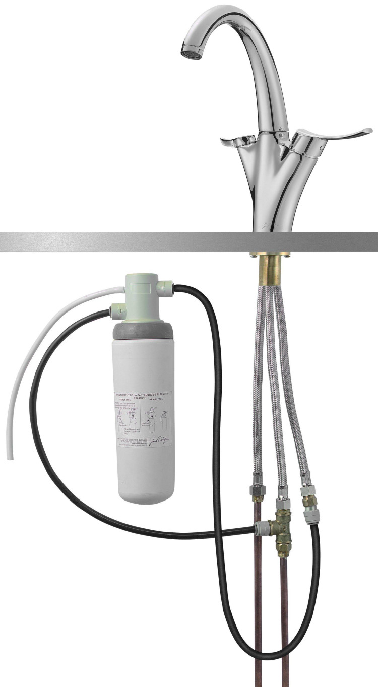 Однорычажный смеситель для кухни с встроенным фильтром для воды, хром Jacob Delafon CARAFE E18865-CP