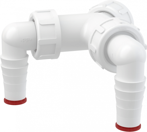 Колено с двумя штуцерами G1&quot;/17–23 Alcadrain P148