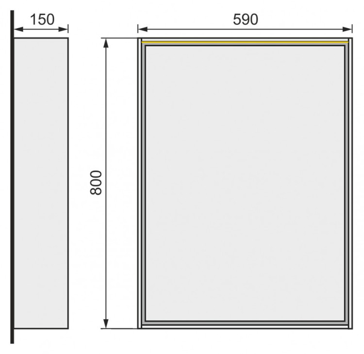 Зеркальный шкаф Raval Frame 60 с подсветкой