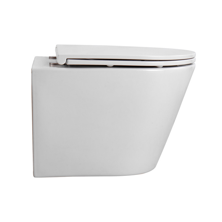 Унитаз-компакт подвесной Aquatek AQ1904T-00 ВЕГА, смыв TORNADO, тонкое сиденье с механизмом плавного закрывания, крепеж, цвет белый, 490*365*340 мм