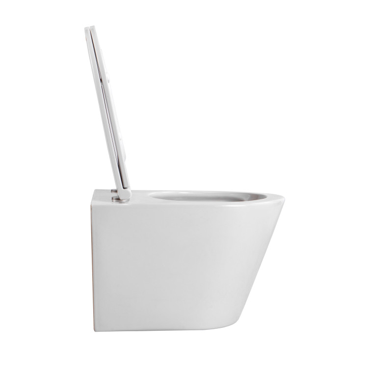 Унитаз-компакт подвесной Aquatek AQ1904T-00 ВЕГА, смыв TORNADO, тонкое сиденье с механизмом плавного закрывания, крепеж, цвет белый, 490*365*340 мм