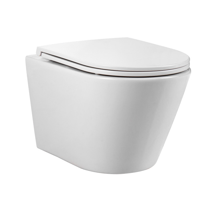 Унитаз-компакт подвесной Aquatek AQ1904T-00 ВЕГА, смыв TORNADO, тонкое сиденье с механизмом плавного закрывания, крепеж, цвет белый, 490*365*340 мм