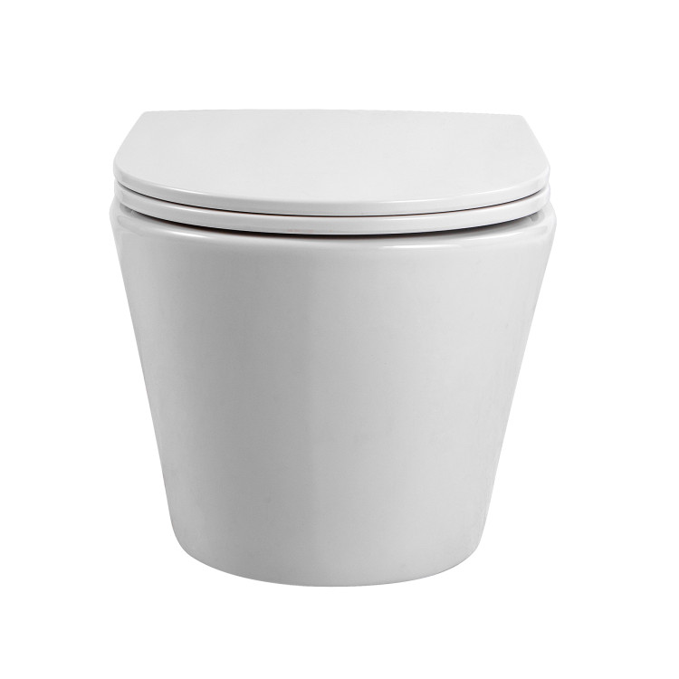 Унитаз-компакт подвесной Aquatek AQ1904T-00 ВЕГА, смыв TORNADO, тонкое сиденье с механизмом плавного закрывания, крепеж, цвет белый, 490*365*340 мм