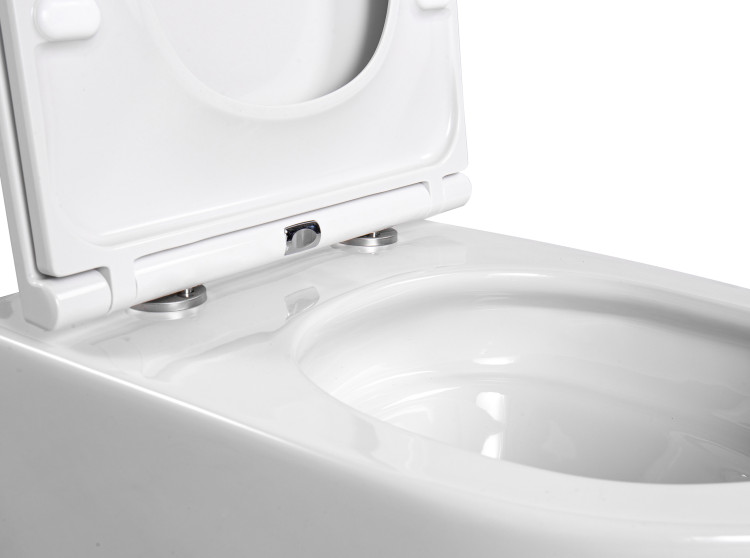 Унитаз-компакт подвесной Aquatek AQ1904T-00 ВЕГА, смыв TORNADO, тонкое сиденье с механизмом плавного закрывания, крепеж, цвет белый, 490*365*340 мм