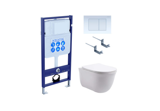 Комплект унитаз + инсталляция Aquatek SET AQUATEK КЛАССИК-009 4в1