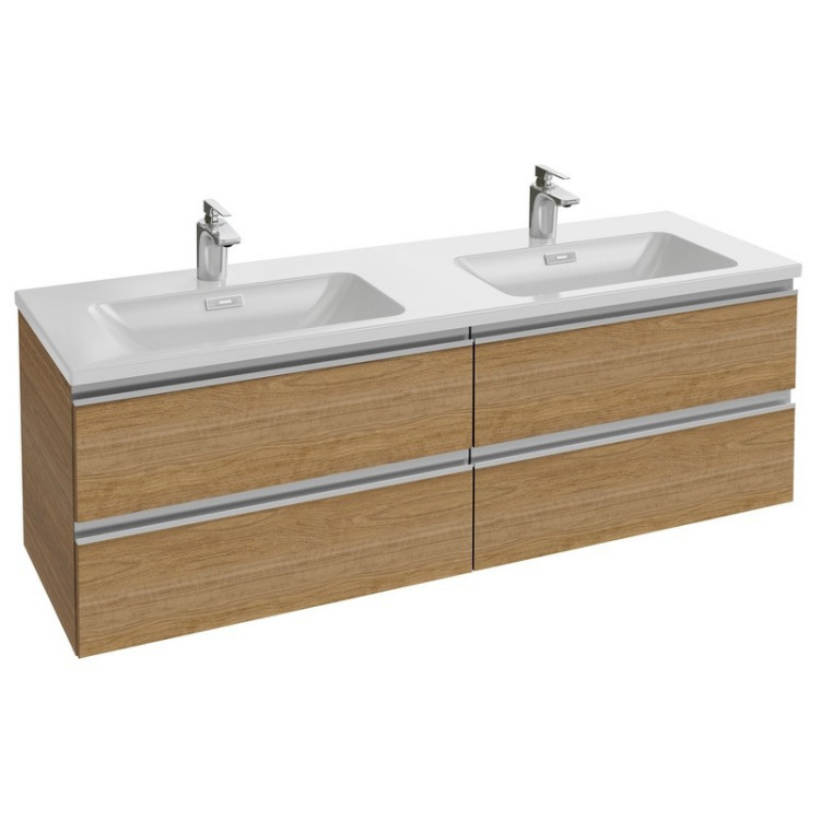 Тумба под две раковины Jacob Delafon Vox 140 2 ящика прямые ручки