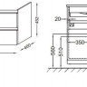 Тумба под две раковины Jacob Delafon Vox 140 2 ящика прямые ручки