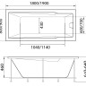 Ванна акриловая прямоугольная 1Marka RAGUZA 180*80