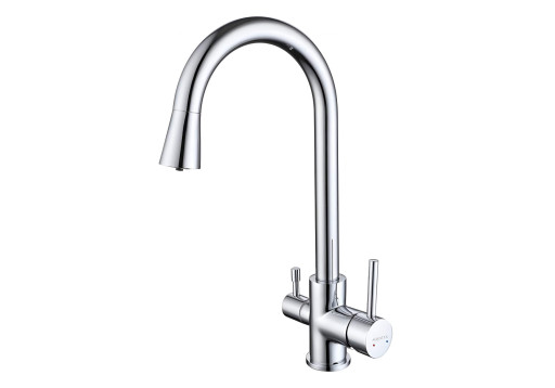 Смеситель для кухни с подключением к фильтру воды Aquatek (полукруглый излив) AQ1085CR