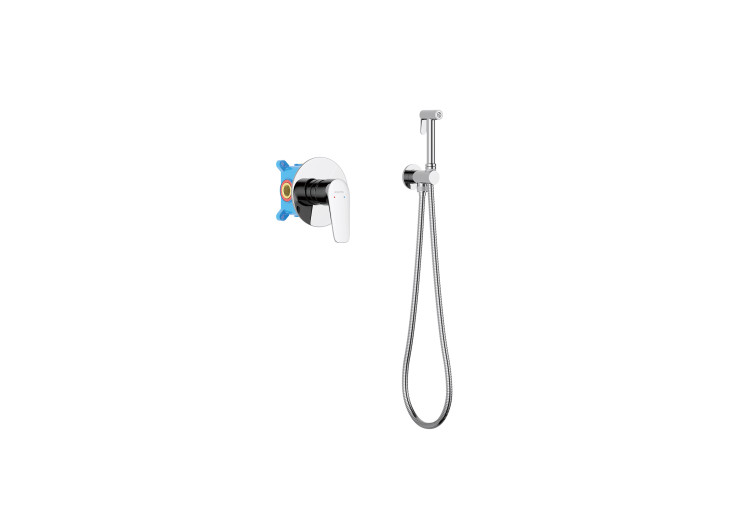 Набор с гигиеническим душем (смеситель + гигиеническая лейка + шланг + шланговое подсоединение с держателем) Aquatek AQ1119CR БЕТТА