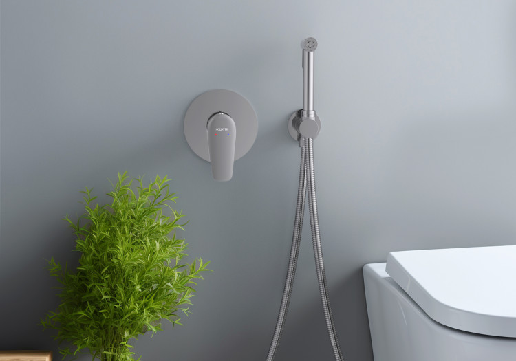 Набор с гигиеническим душем (смеситель + гигиеническая лейка + шланг + шланговое подсоединение с держателем) Aquatek AQ1119CR БЕТТА