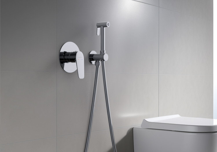 Набор с гигиеническим душем (смеситель + гигиеническая лейка + шланг + шланговое подсоединение с держателем) Aquatek AQ1119CR БЕТТА