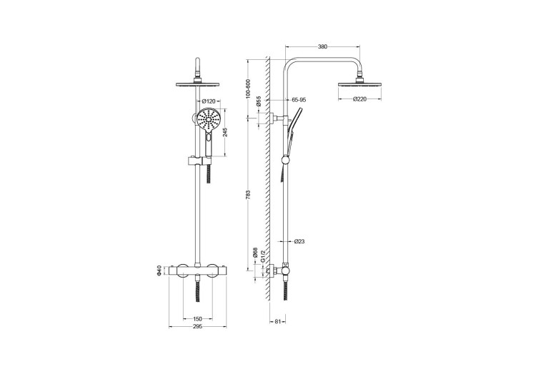 Термостатическая душевая система Aquatek AQ2343CR ЕВРОПА