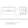 База под раковину подвесная с двумя выкатными ящиками Cezares DUET-N-800-2C-SO-BL