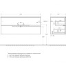 База под раковину подвесная с двумя выкатными ящиками Cezares DUET-N-800-2C-SO-BL