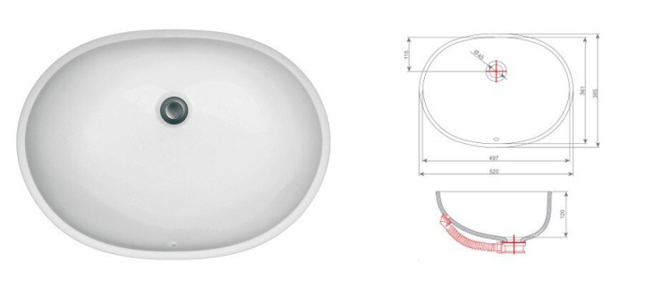Раковина-чаша Kolpa San Ajda