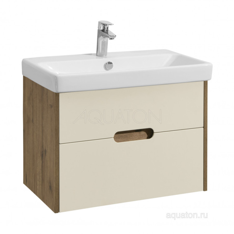 Тумба под раковину AQUATON Оливия 70 бежевый, дуб велл 1A254301OLVG0