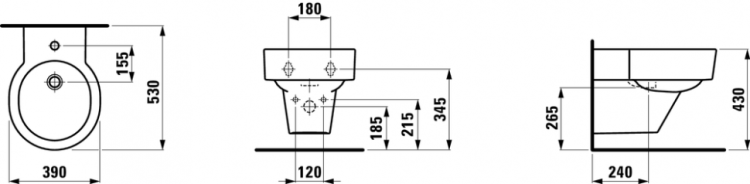 Биде Laufen Val 8.3028.1 подвесное