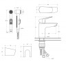 Смеситель для раковины без донного клапана с гигиеническим душем Cezares DUE-LVM/HGN-CRM-W0