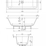 Ванна из литьевого мрамора, пристенная Cezares TITAN-VARIO-190-90-WL