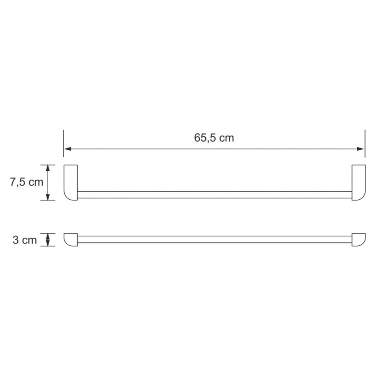 WasserKRAFT Kammel K-8330WHITE Держатель полотенец одинарный