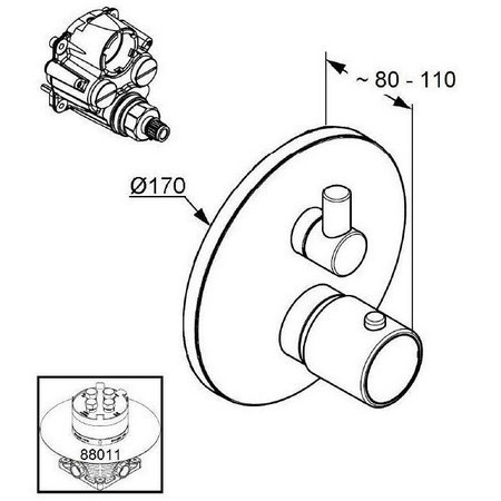 Смеситель для душа Kludi Zenta 388300545 с термостатом