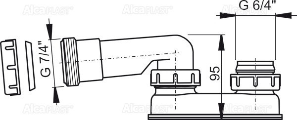 Гидрозатвор Alcadrain A53 7/4