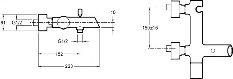 Hастенный смеситель Jacob Delafon TOOBI E8963-CP