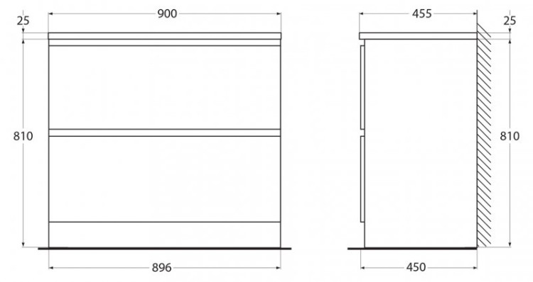 Раковина из литьевого мрамора Cezares BB900/455-LV-MR-ALR