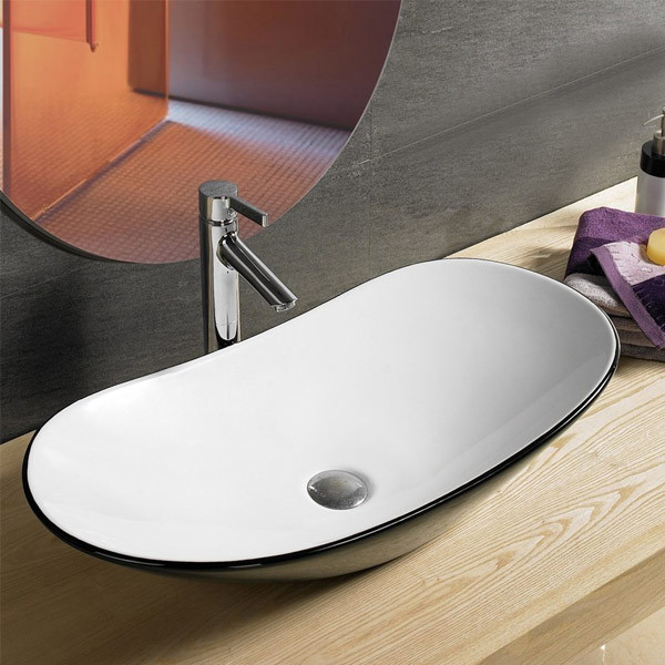 COMFORTY. Раковина 7811ABW черный/белый