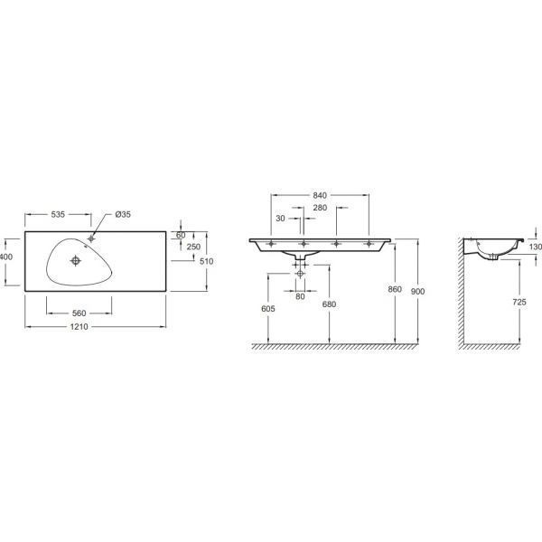 Раковина Jacob Delafon Nouvelle Vague 121 EXAP112-Z